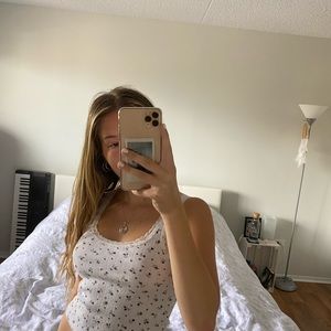 brandy melville floral tank top